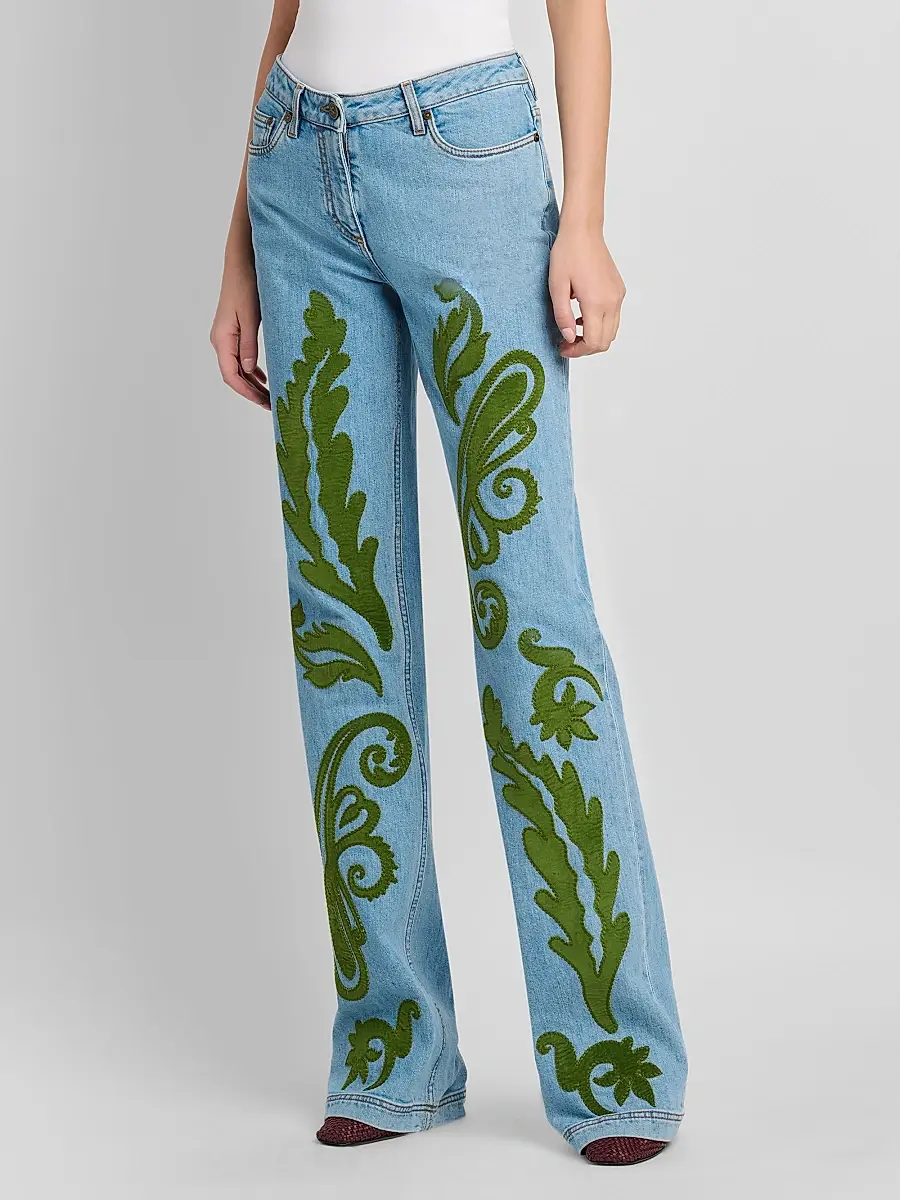 Etro Women's Embroidered Straight-Leg Jeans | Thumbnail 4