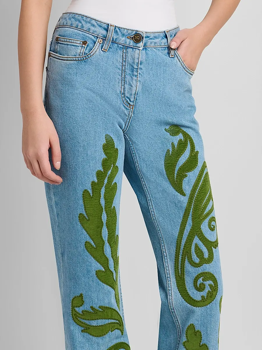 Etro Women's Embroidered Straight-Leg Jeans | Thumbnail 5