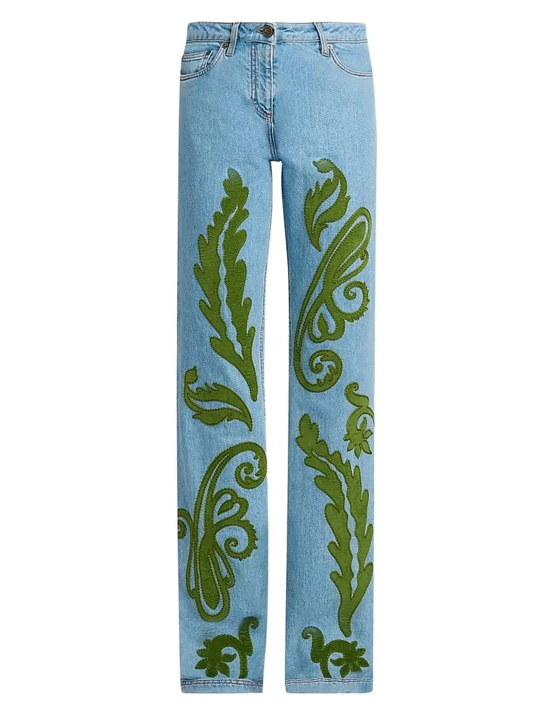 Etro Women's Embroidered Straight-Leg Jeans | Image 1 Etro Women's Embroidered Straight-Leg Jeans | Image 1