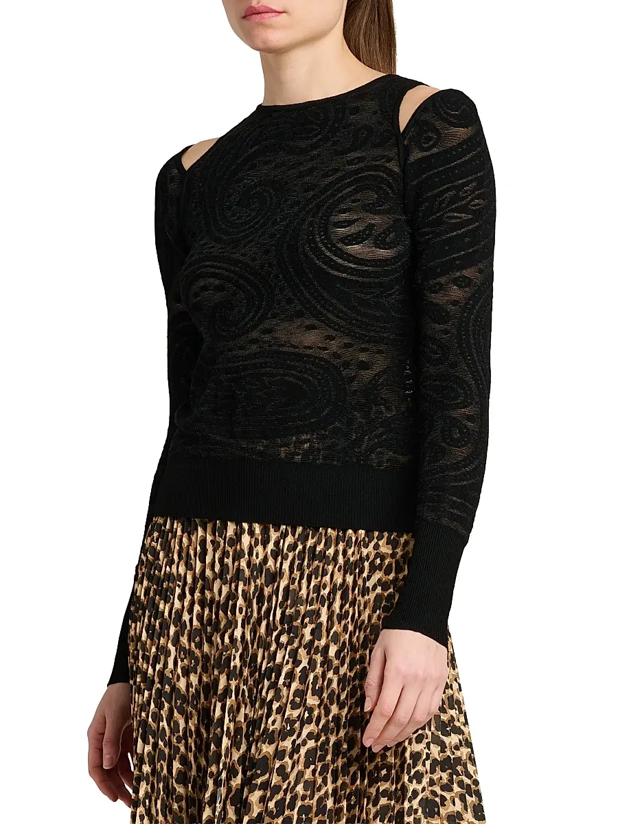 Etro Women's Paisley Cold-Shoulder Knit Top | Thumbnail 4 Etro Women's Paisley Cold-Shoulder Knit Top | Thumbnail 4