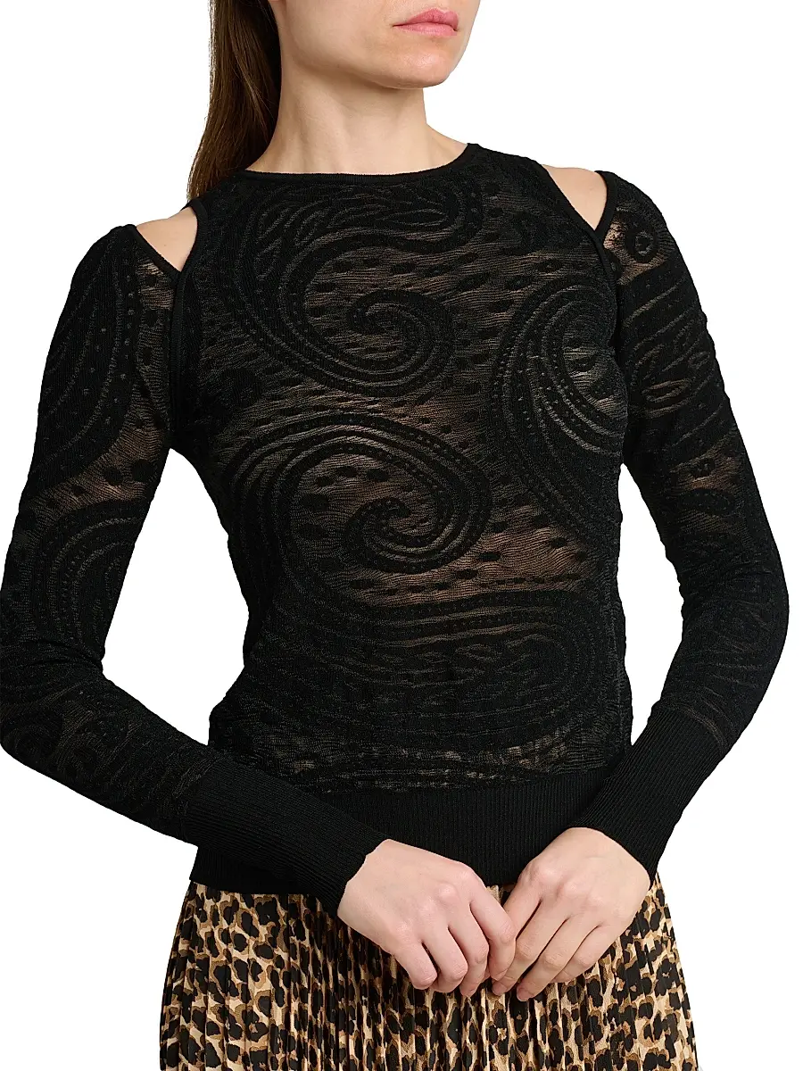 Etro Women's Paisley Cold-Shoulder Knit Top | Thumbnail 6 Etro Women's Paisley Cold-Shoulder Knit Top | Thumbnail 6