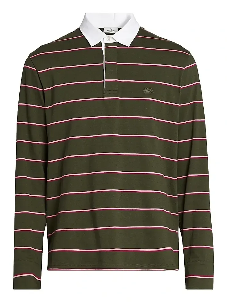 Etro Men's Striped Cotton Rugby Shirt