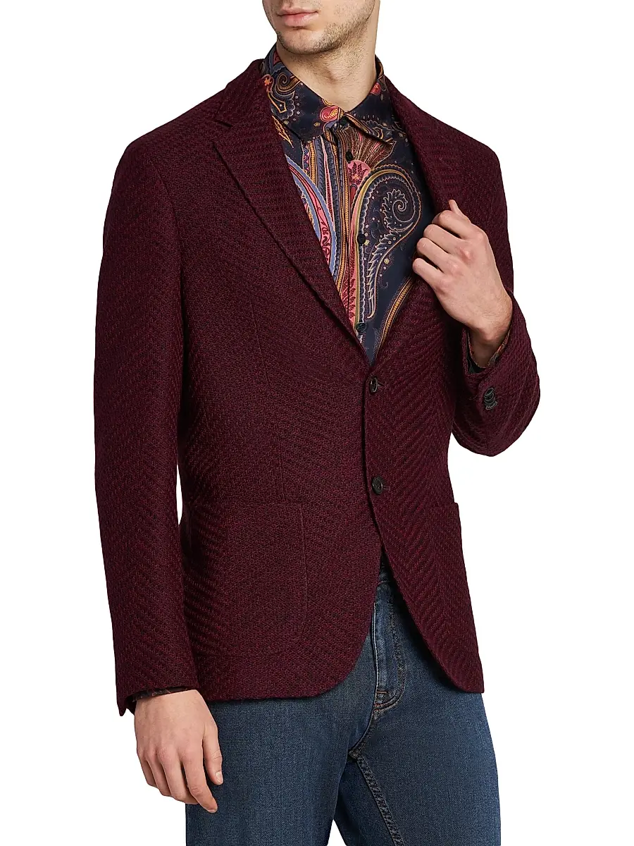 Etro Men's Roma Knitted Sport Coat | Thumbnail 4 Etro Men's Roma Knitted Sport Coat | Thumbnail 4