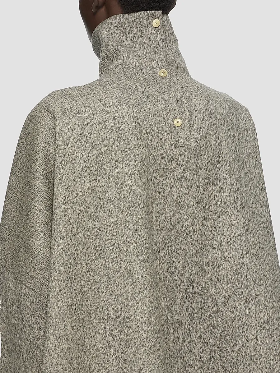 Rick Owens Women's Wool Oversized Funnel-Neck T-Shirt | Thumbnail 5