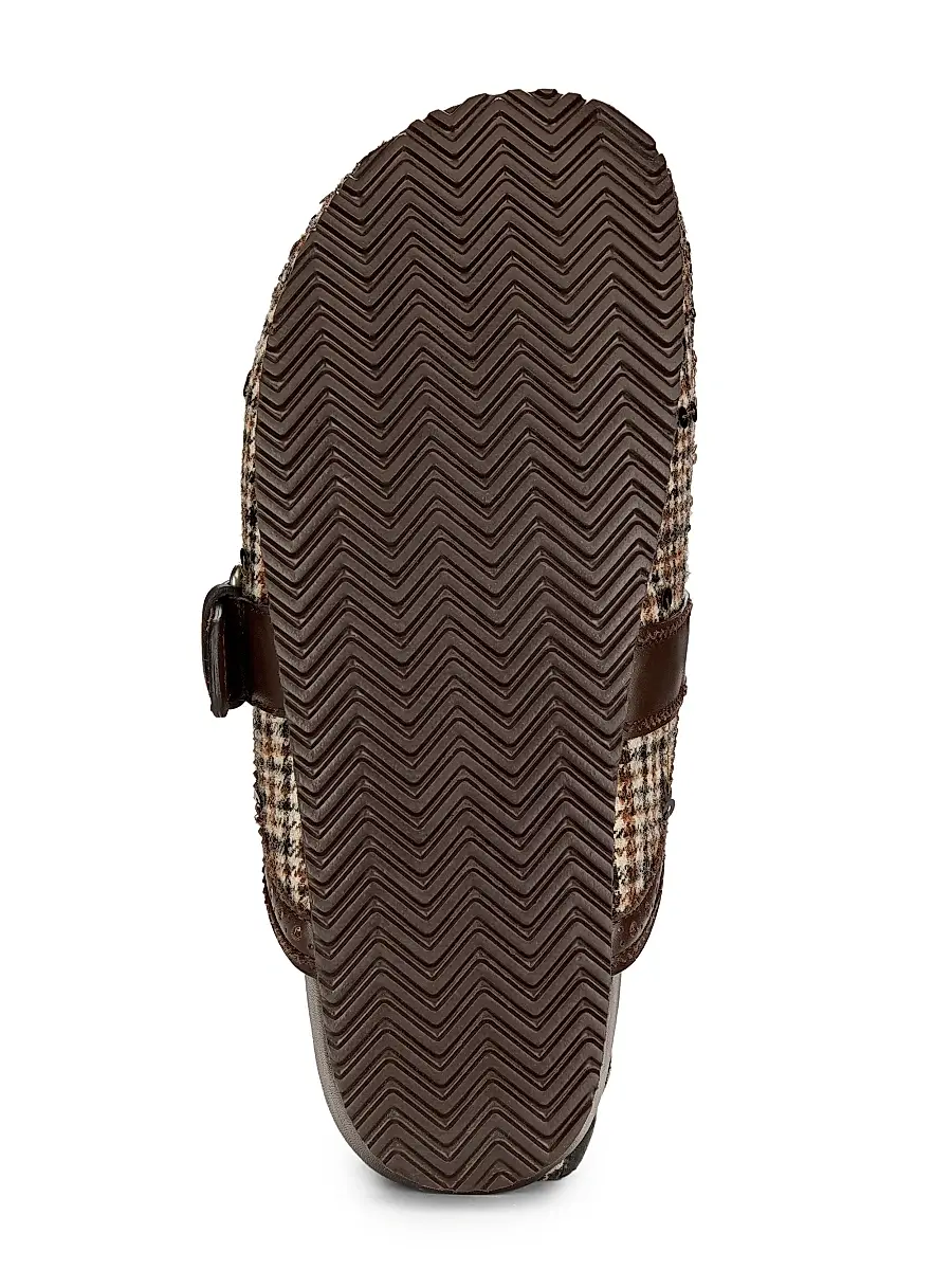 Brunello Cucinelli Women's Plaid Alpaca-Wool Blend Mules | Thumbnail 6