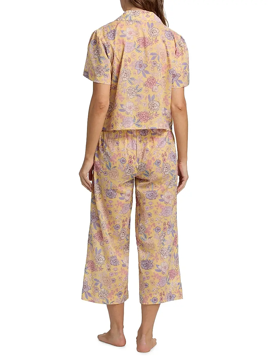 Papinelle Women's Karolina Floral Crop Pajamas | Thumbnail 5 Papinelle Women's Karolina Floral Crop Pajamas | Thumbnail 5