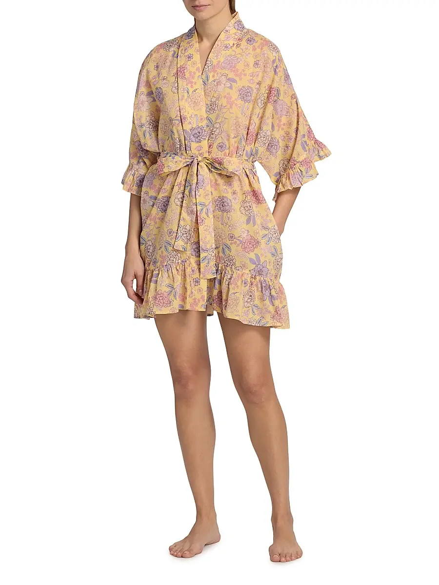 Papinelle Women's Karolina Floral Frill Robe | Thumbnail 2 Papinelle Women's Karolina Floral Frill Robe | Thumbnail 2