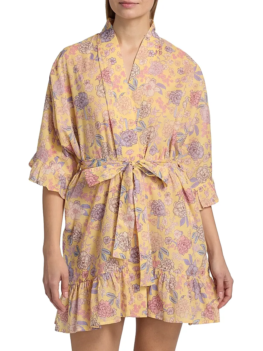 Papinelle Women's Karolina Floral Frill Robe | Thumbnail 3 Papinelle Women's Karolina Floral Frill Robe | Thumbnail 3