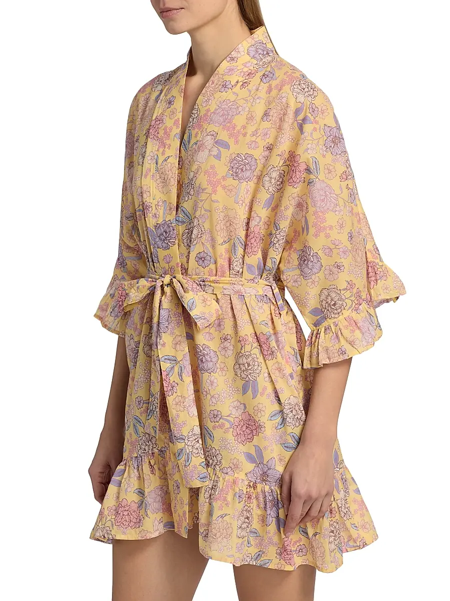 Papinelle Women's Karolina Floral Frill Robe | Thumbnail 4 Papinelle Women's Karolina Floral Frill Robe | Thumbnail 4