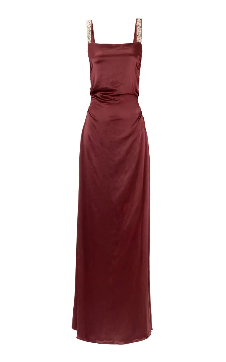 LA FUORI La Reine Rouge Silk Maxi Dress | Thumbnail 2