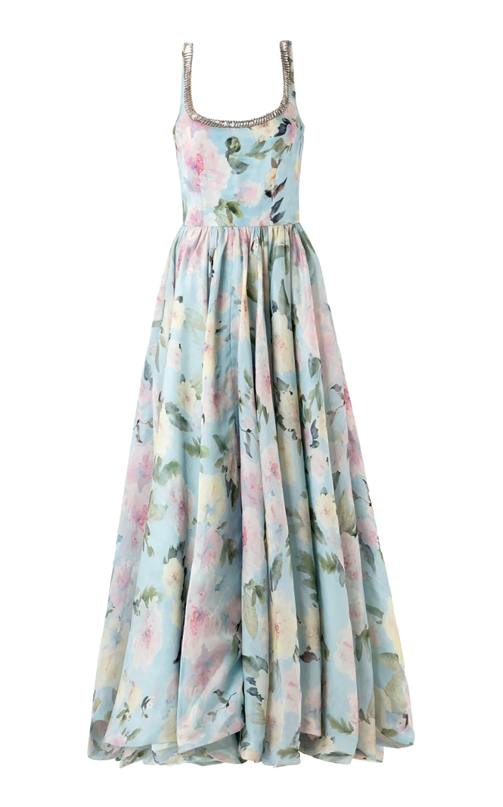 Blue Botanica Haze Silk Maxi Dress Blue Botanica Haze Silk Maxi Dress