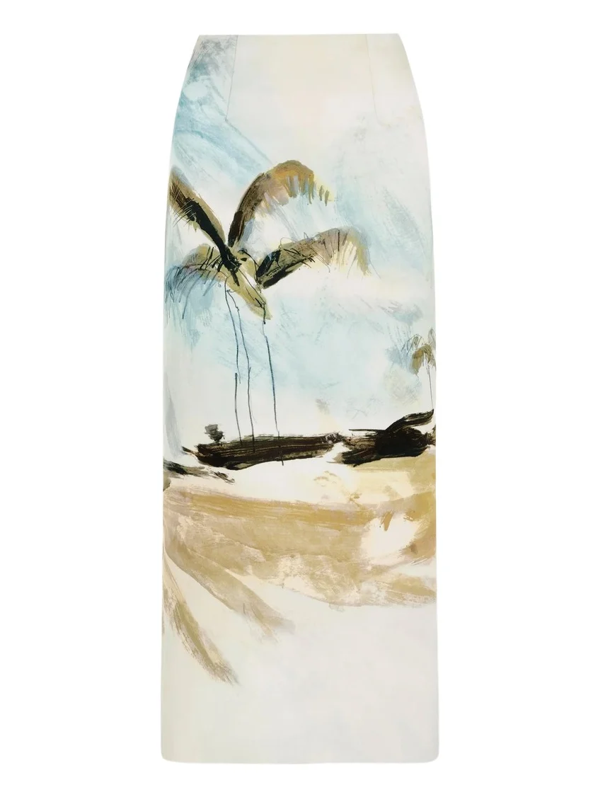 Dominican Landscape Pencil Skirt
