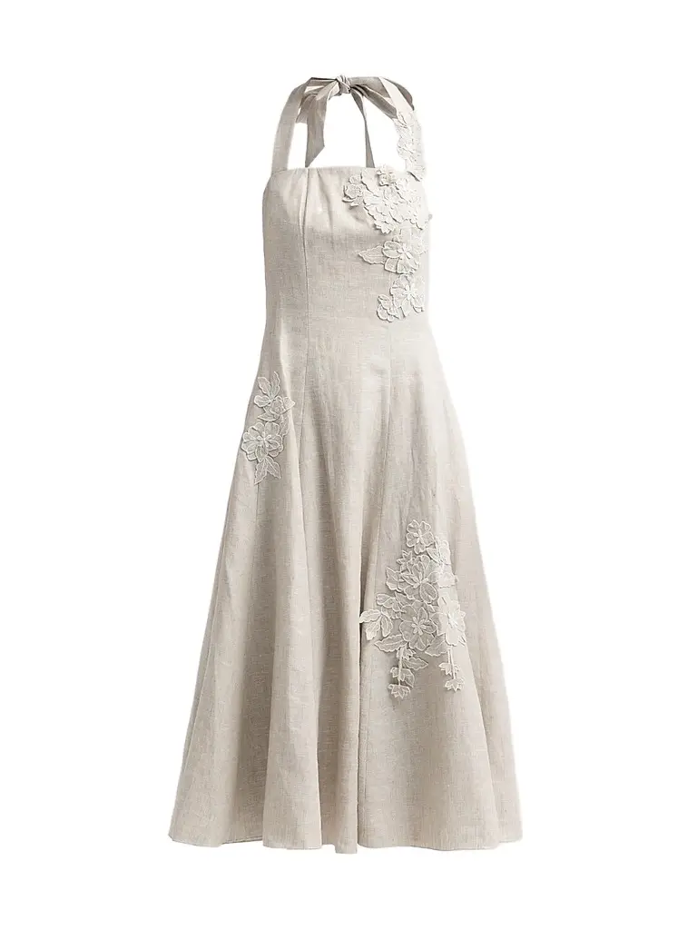 SACHIN BABI Women's Pippa Linen Blend Midi Dress - Ecru | Image 1 SACHIN BABI Women's Pippa Linen Blend Midi Dress - Ecru | Image 1