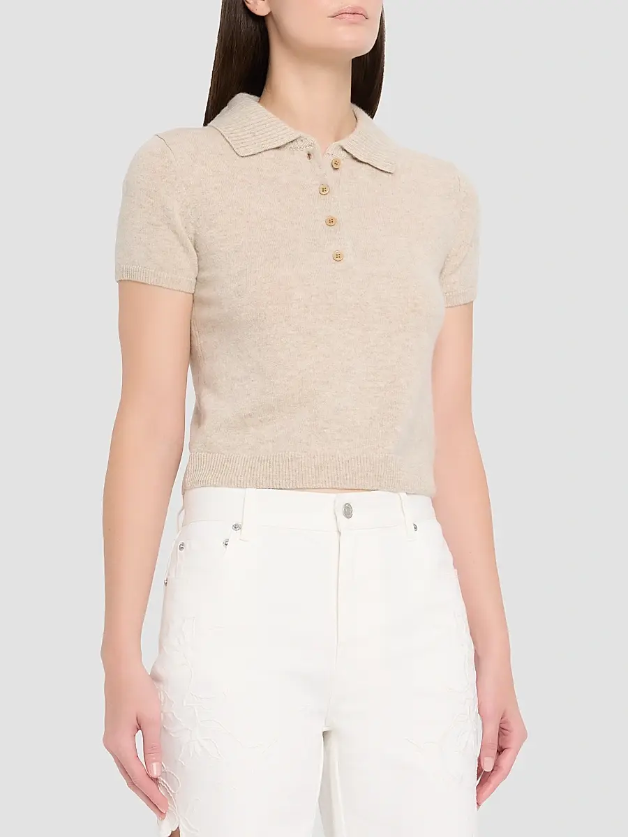 Simkhai Women's Twila Cashmere Polo Shirt | Thumbnail 4 Simkhai Women's Twila Cashmere Polo Shirt | Thumbnail 4