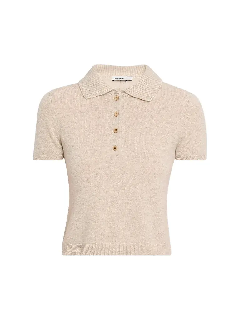 Simkhai Women's Twila Cashmere Polo Shirt - | Image 1 Simkhai Women's Twila Cashmere Polo Shirt - | Image 1