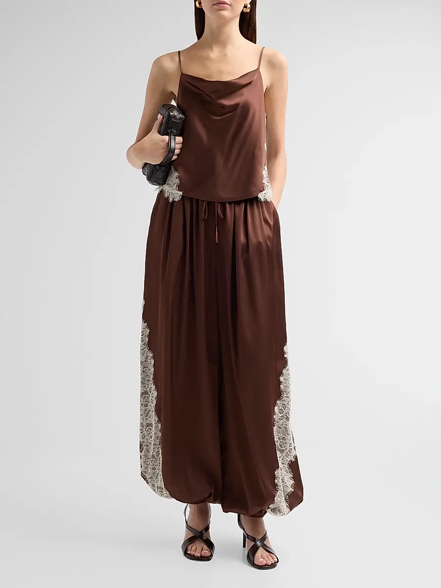 Cinq à Sept Women's Esme Satin Lace Petit Marta Camisole | Thumbnail 2 Cinq à Sept Women's Esme Satin Lace Petit Marta Camisole | Thumbnail 2