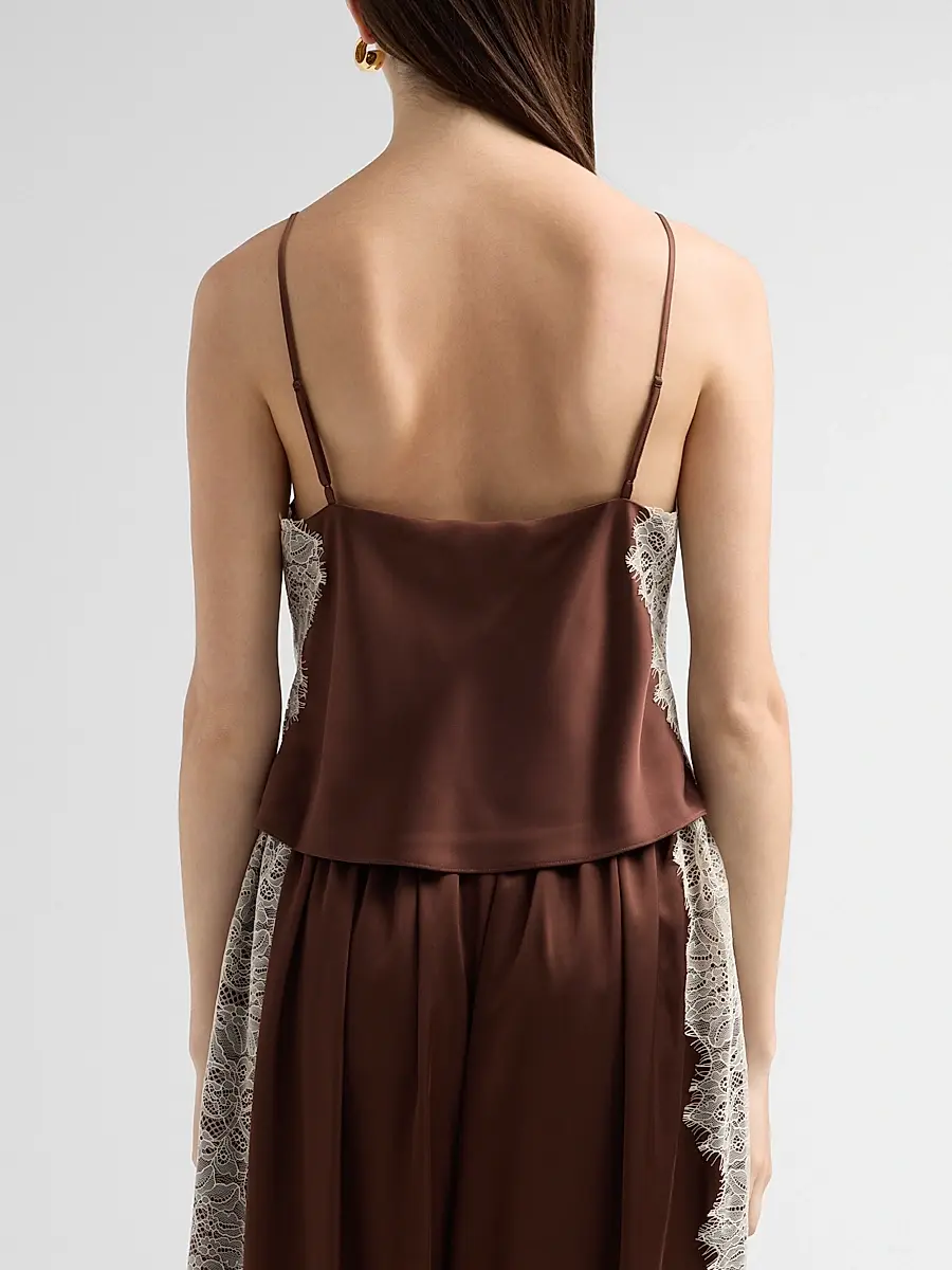 Cinq à Sept Women's Esme Satin Lace Petit Marta Camisole | Thumbnail 3 Cinq à Sept Women's Esme Satin Lace Petit Marta Camisole | Thumbnail 3