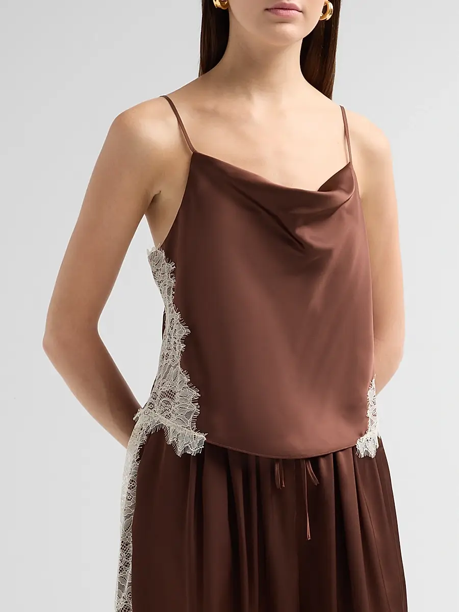 Cinq à Sept Women's Esme Satin Lace Petit Marta Camisole | Thumbnail 4 Cinq à Sept Women's Esme Satin Lace Petit Marta Camisole | Thumbnail 4