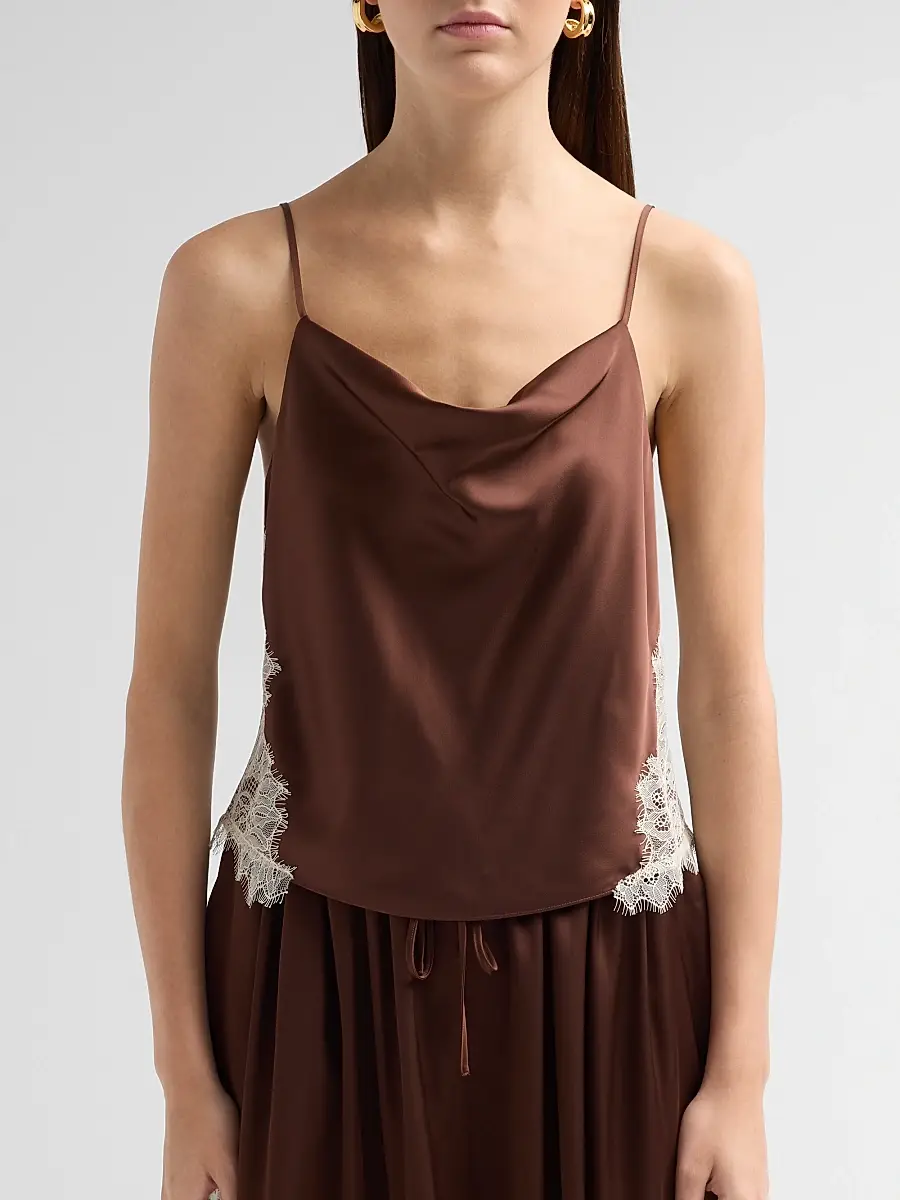 Cinq à Sept Women's Esme Satin Lace Petit Marta Camisole | Thumbnail 5 Cinq à Sept Women's Esme Satin Lace Petit Marta Camisole | Thumbnail 5
