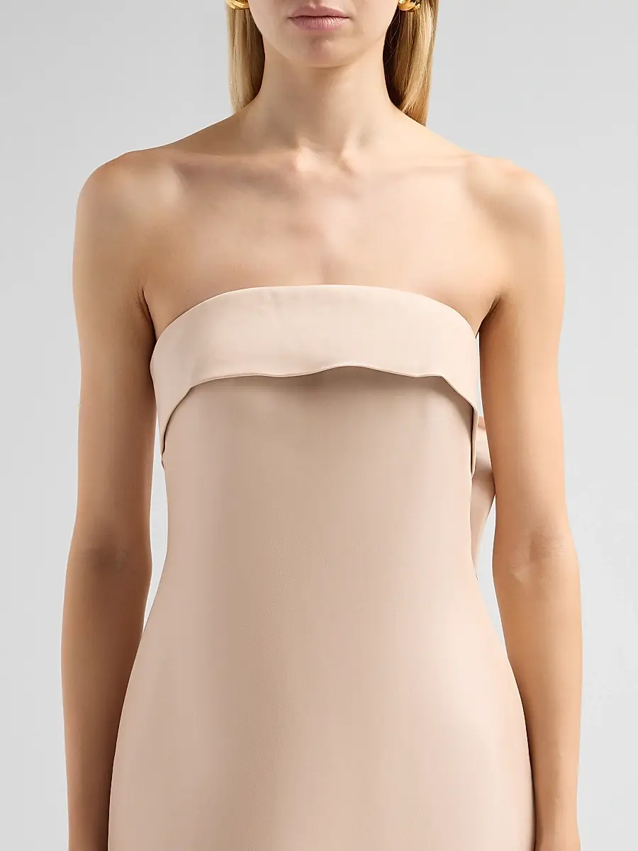 BADGLEY MISCHKA Women's Bow-Back Strapless Stretch-Mikado Gown | Thumbnail 5 BADGLEY MISCHKA Women's Bow-Back Strapless Stretch-Mikado Gown | Thumbnail 5