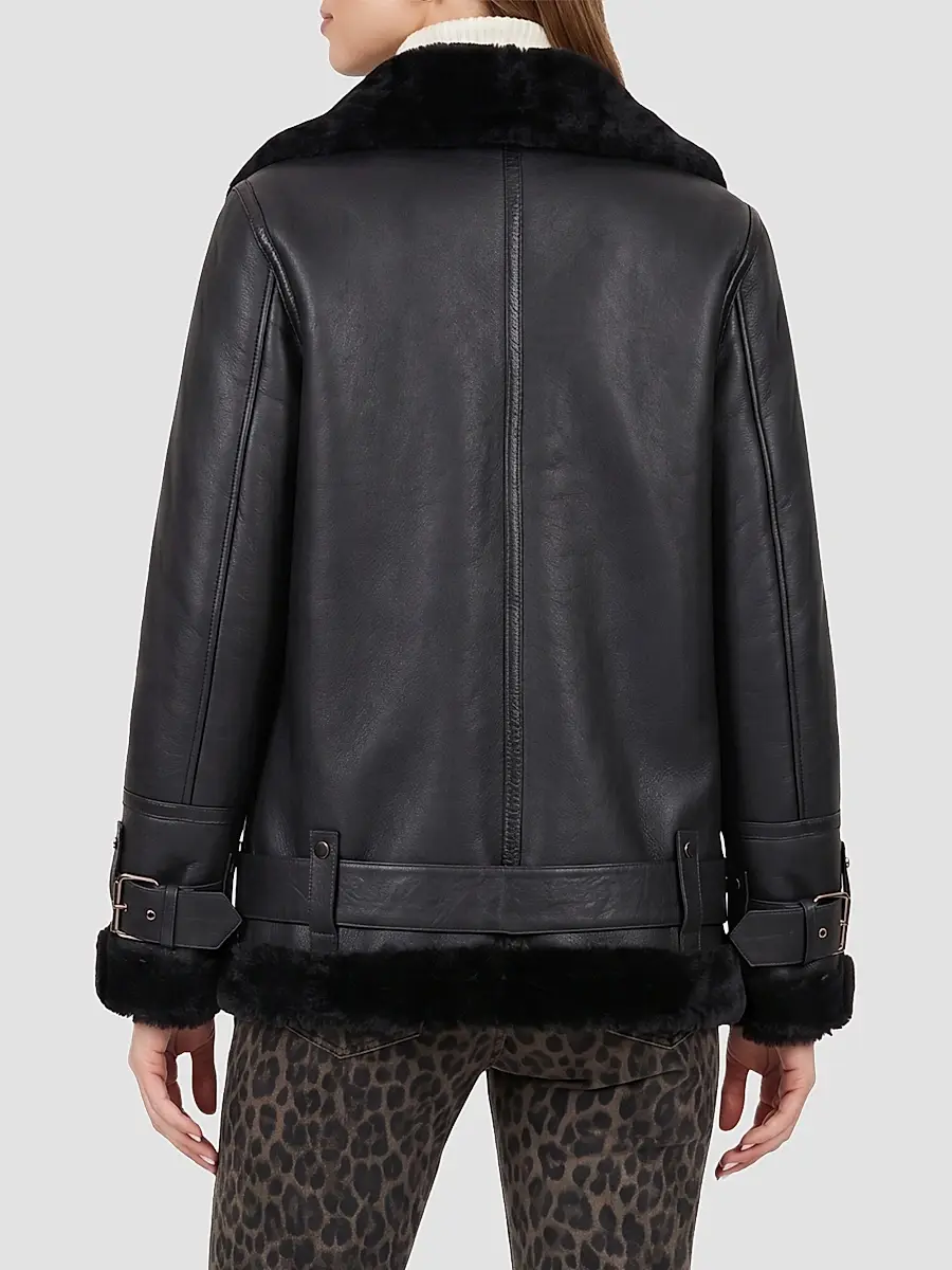 Gorski Women's Select Shearling Lamb Moto Zip Jacket | Thumbnail 5 Gorski Women's Select Shearling Lamb Moto Zip Jacket | Thumbnail 5