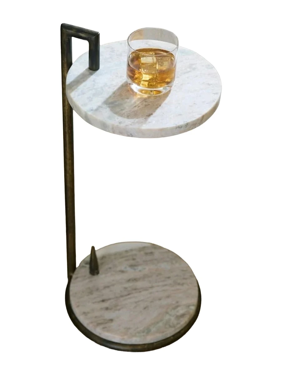 Arteriors Ivetta Marble & Iron Drink Table