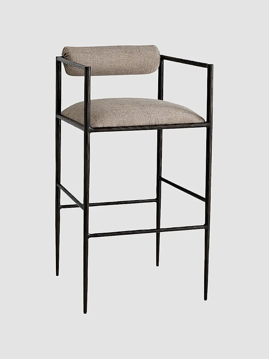 Arteriors Barbana Linen-Blend Bar Stool | Thumbnail 2 Arteriors Barbana Linen-Blend Bar Stool | Thumbnail 2