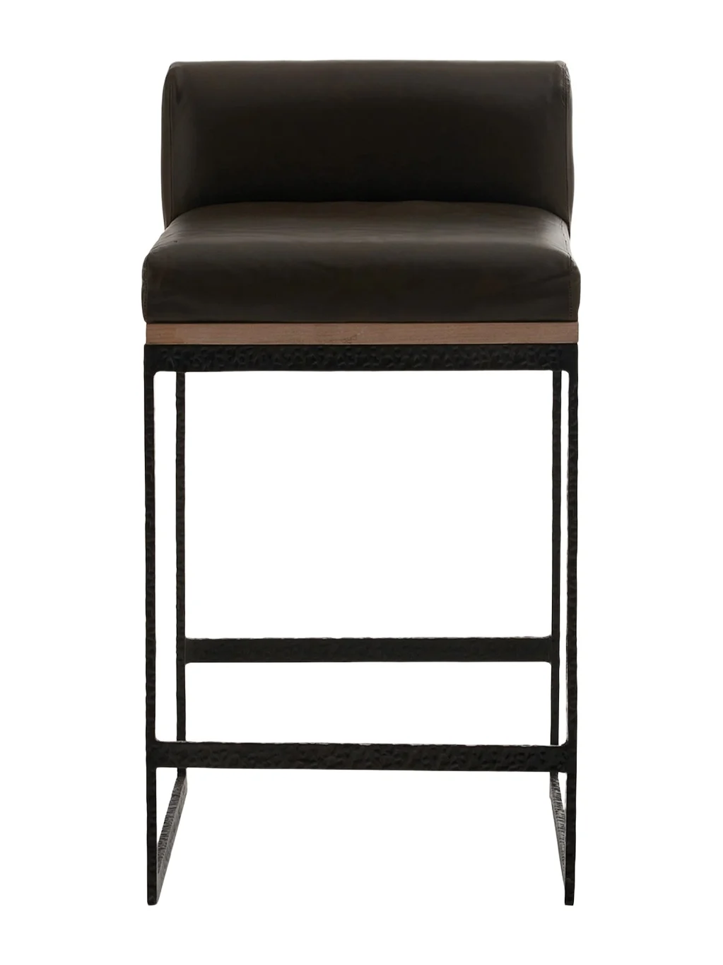 Arteriors Marmont Leather & Hammered Iron Modern Counter Stool