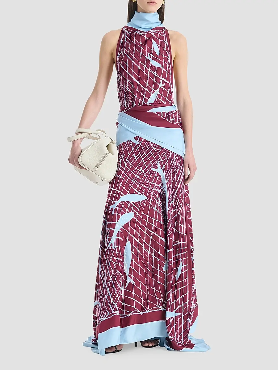 Altuzarra Women's Moonlight Printed Silk Maxi Dress | Thumbnail 4