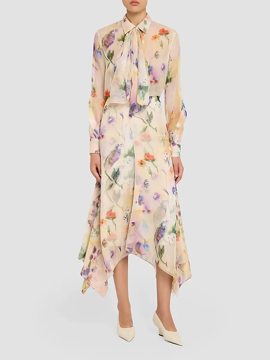 PRABAL GURUNG Women's Floral Handkerchief Midi Skirt | Thumbnail 2 PRABAL GURUNG Women's Floral Handkerchief Midi Skirt | Thumbnail 2
