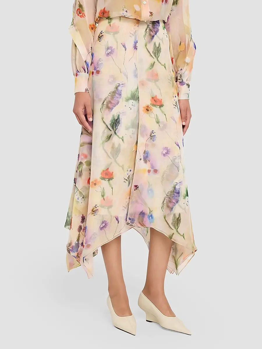 PRABAL GURUNG Women's Floral Handkerchief Midi Skirt | Thumbnail 4 PRABAL GURUNG Women's Floral Handkerchief Midi Skirt | Thumbnail 4