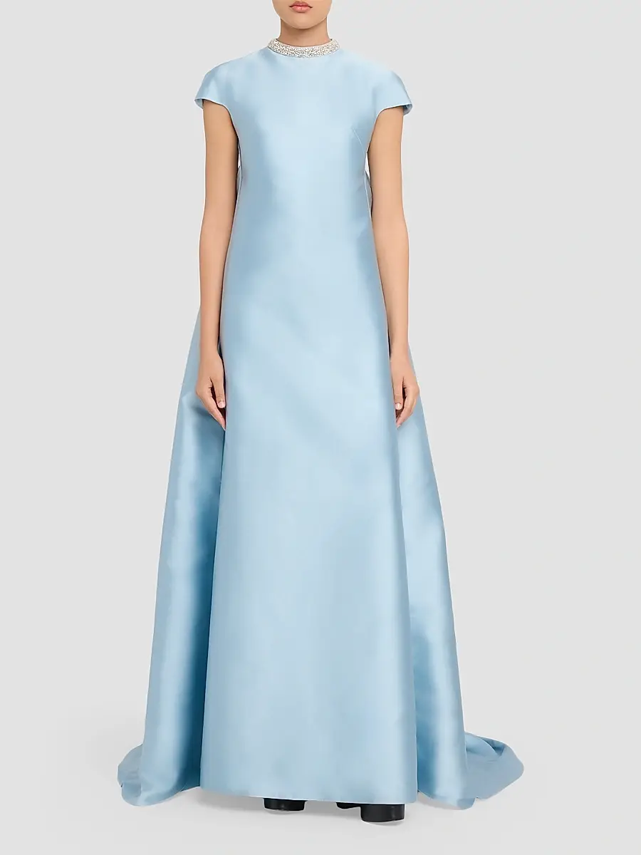 Atelier Prabal Gurung Women's Naomi Crystal-Embellished Button Back Gown | Thumbnail 2 Atelier Prabal Gurung Women's Naomi Crystal-Embellished Button Back Gown | Thumbnail 2