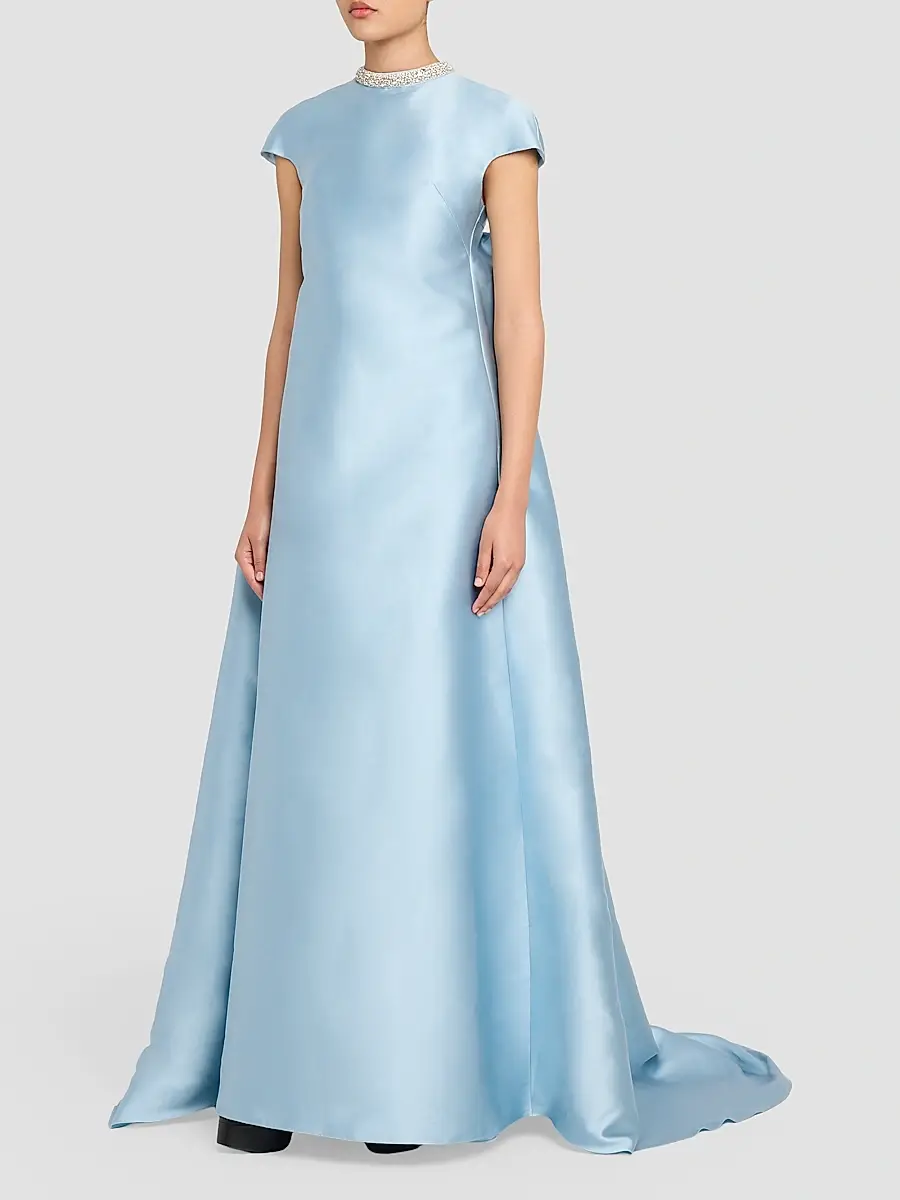 Atelier Prabal Gurung Women's Naomi Crystal-Embellished Button Back Gown | Thumbnail 4 Atelier Prabal Gurung Women's Naomi Crystal-Embellished Button Back Gown | Thumbnail 4