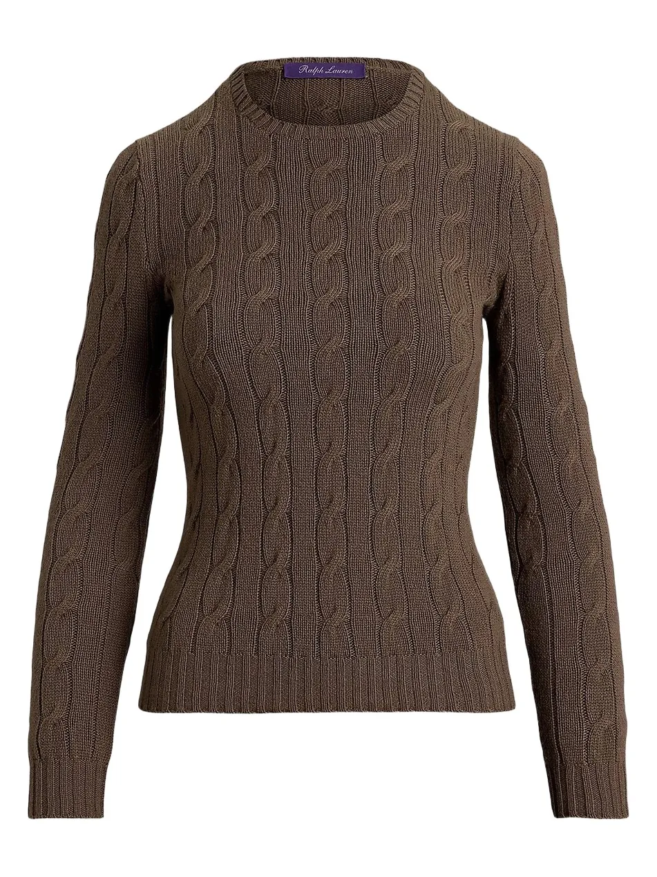 Women's Cable-Knit Stretch Silk Sweater Women's Cable-Knit Stretch Silk Sweater