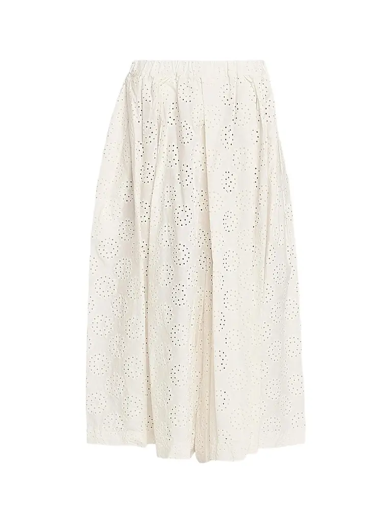 Comme des Garçons Women's Pleated Cotton Wide-Leg Pants - Off White - Size Medium | Image 1 Comme des Garçons Women's Pleated Cotton Wide-Leg Pants - Off White - Size Medium | Image 1