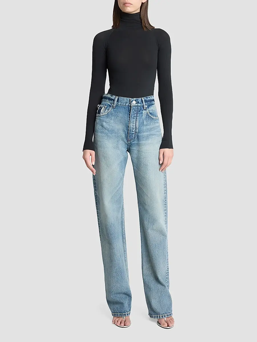 Alaïa Women's High-Rise Straight-Leg Jeans | Thumbnail 2 Alaïa Women's High-Rise Straight-Leg Jeans | Thumbnail 2