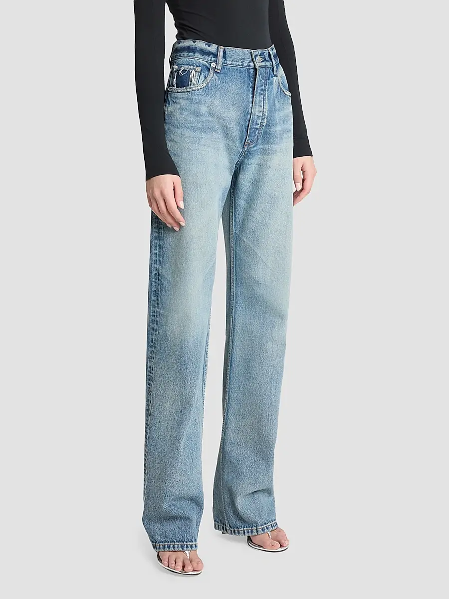Alaïa Women's High-Rise Straight-Leg Jeans | Thumbnail 4 Alaïa Women's High-Rise Straight-Leg Jeans | Thumbnail 4