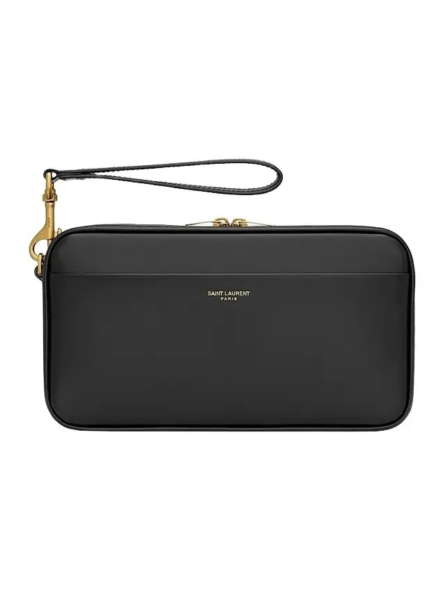 Travel Pouch in Smooth Leather - Black