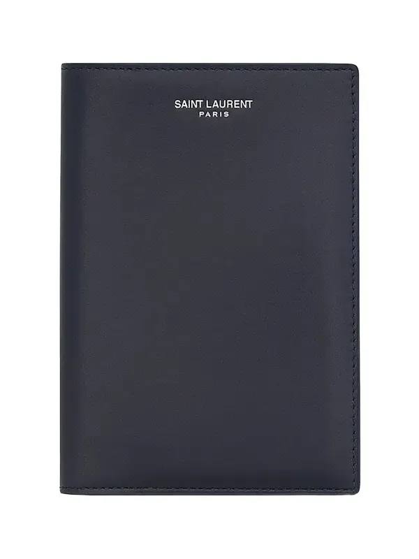 Saint Laurent Passport Holder in Smooth Leather - Midnight Blue