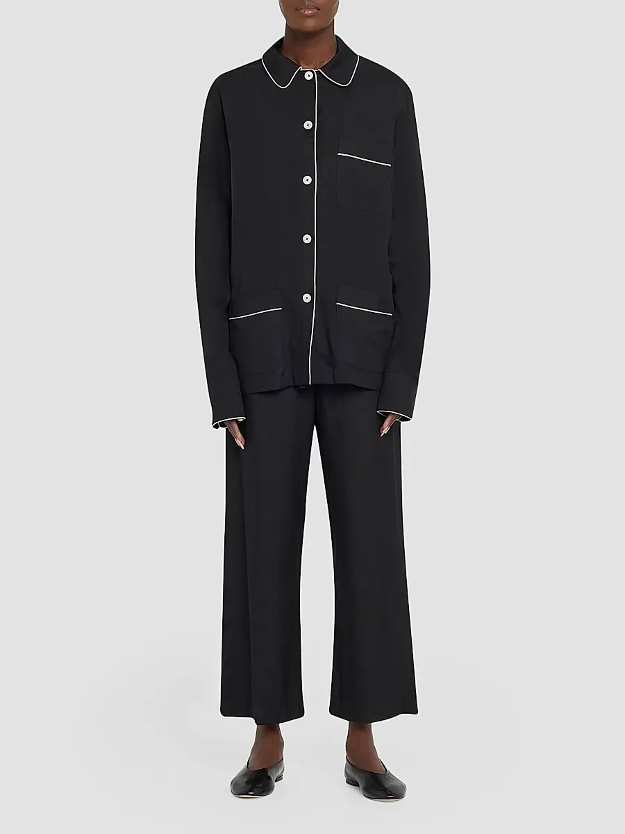 TOTEME Women's Piped Silk Pajama Top | Thumbnail 2 TOTEME Women's Piped Silk Pajama Top | Thumbnail 2