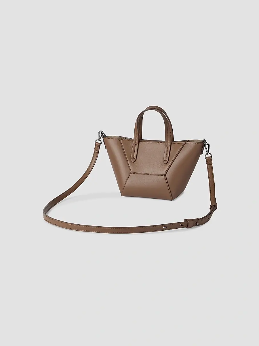 Brunello Cucinelli Women's Duo Mini Top Handle Bag with Monili - Espresso | Thumbnail 3 Brunello Cucinelli Women's Duo Mini Top Handle Bag with Monili - Espresso | Thumbnail 3