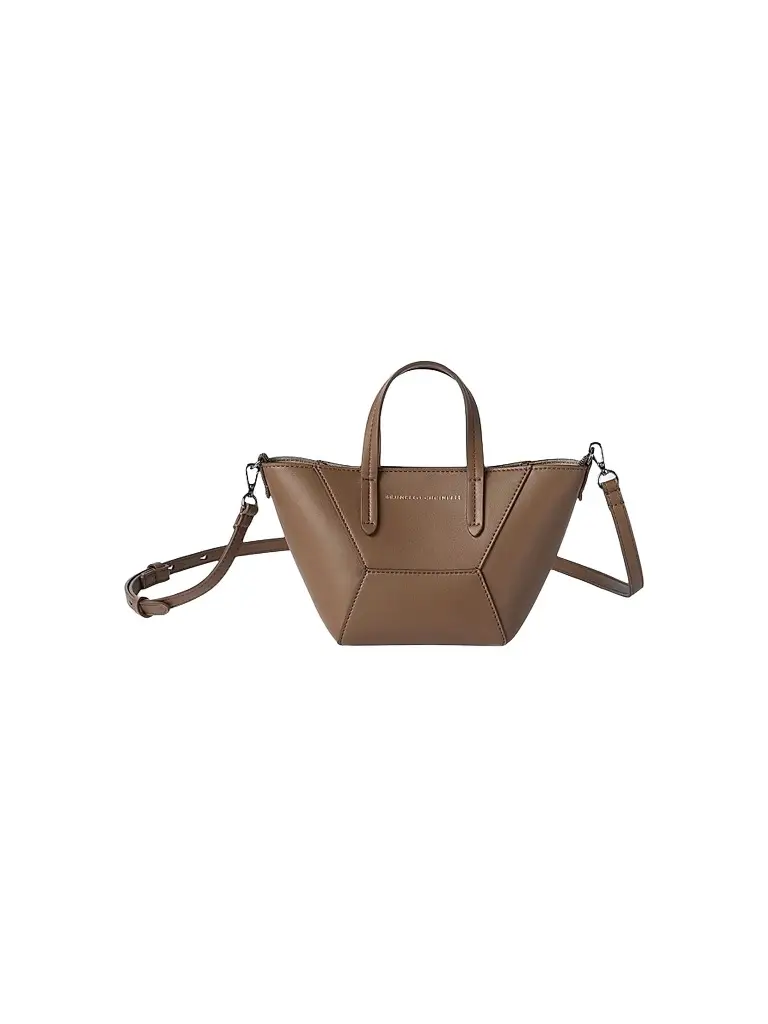 Brunello Cucinelli Women's Duo Mini Top Handle Bag with Monili - Espresso | Image 1 Brunello Cucinelli Women's Duo Mini Top Handle Bag with Monili - Espresso | Image 1