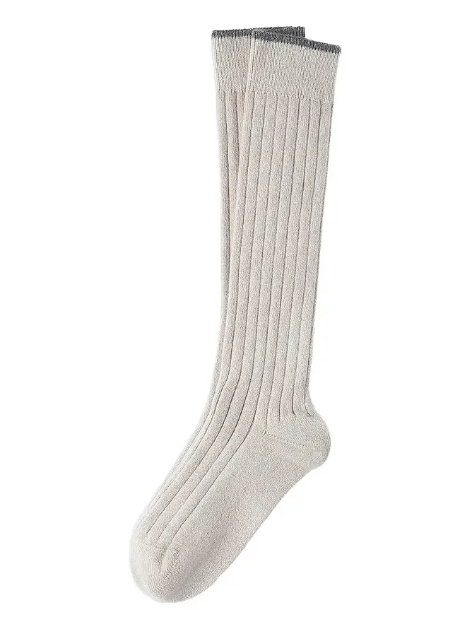 Brunello Cucinelli Men's Cashmere Rib Knit Socks