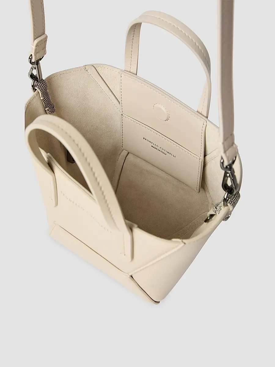 Brunello Cucinelli Women's Duo Mini Top Handle Bag with Monili - Ivory | Thumbnail 5