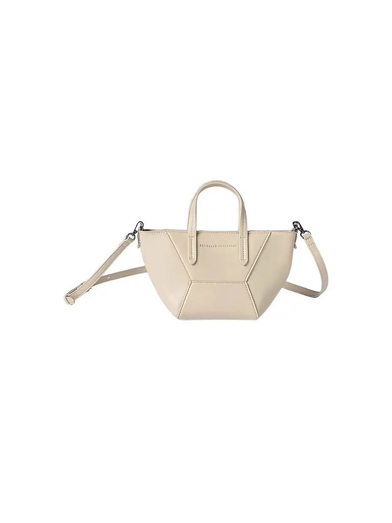 Brunello Cucinelli Women's Duo Mini Top Handle Bag with Monili - Ivory