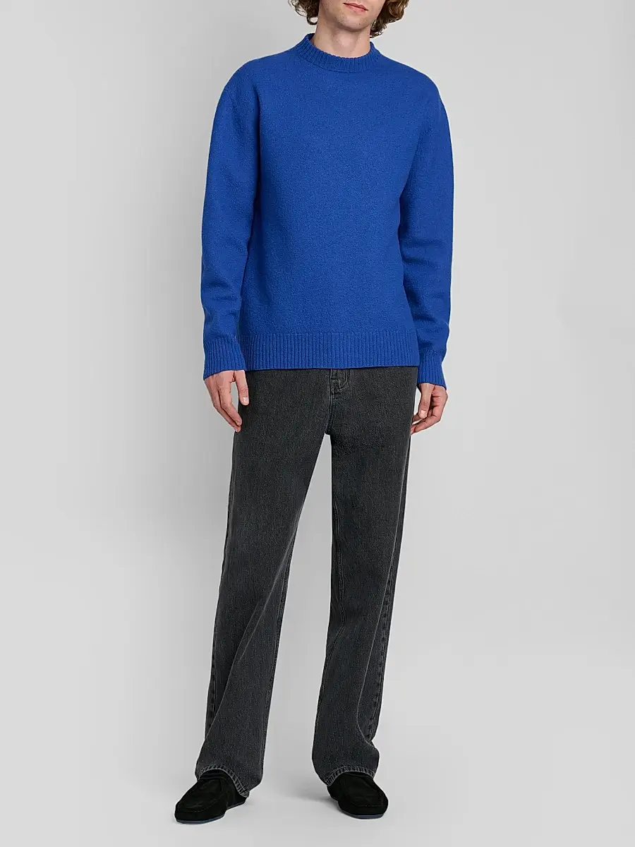 Jil Sander Men's Bouclé Wool-Cashmere Crewneck Sweater | Thumbnail 2 Jil Sander Men's Bouclé Wool-Cashmere Crewneck Sweater | Thumbnail 2