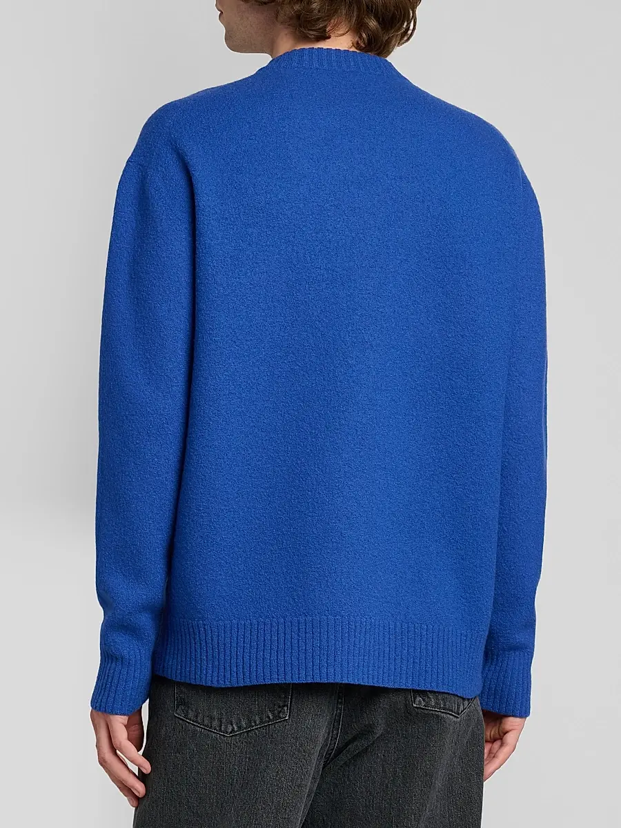 Jil Sander Men's Bouclé Wool-Cashmere Crewneck Sweater | Thumbnail 3 Jil Sander Men's Bouclé Wool-Cashmere Crewneck Sweater | Thumbnail 3