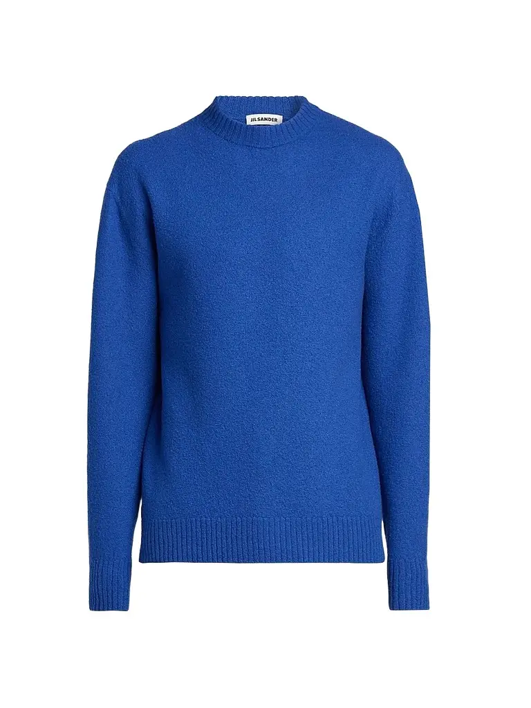 Jil Sander Men's Bouclé Wool-Cashmere Crewneck Sweater - Ink - Size 44 | Image 1 Jil Sander Men's Bouclé Wool-Cashmere Crewneck Sweater - Ink - Size 44 | Image 1