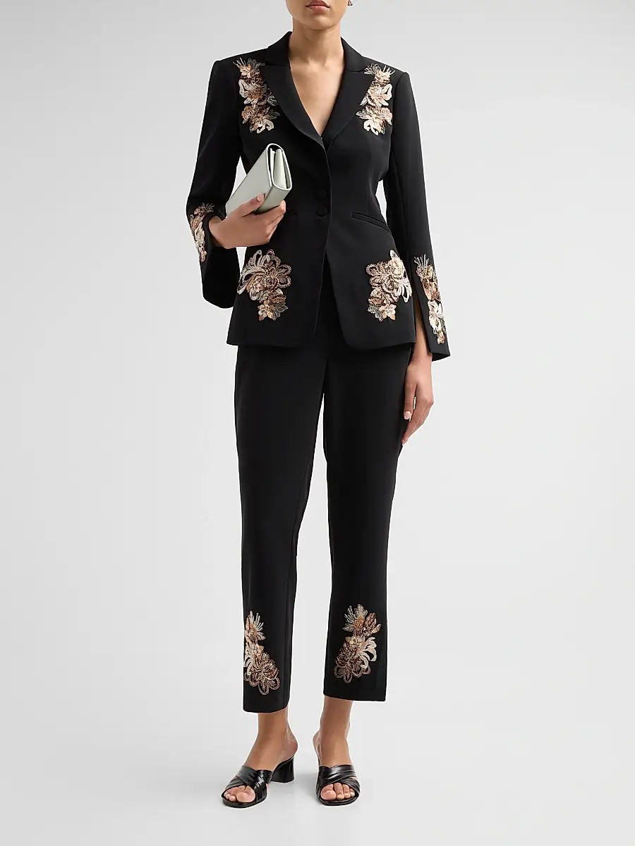 Cinq à Sept Women's Kerry Floral Border Crop Pants | Thumbnail 2 Cinq à Sept Women's Kerry Floral Border Crop Pants | Thumbnail 2