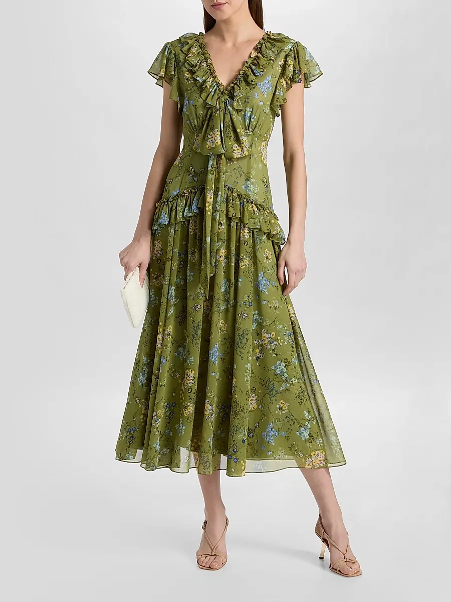 Cinq à Sept Women's Sevi Windswept Floral Midi Dress | Thumbnail 2